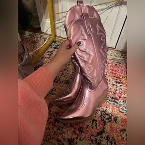 pink boots never worn